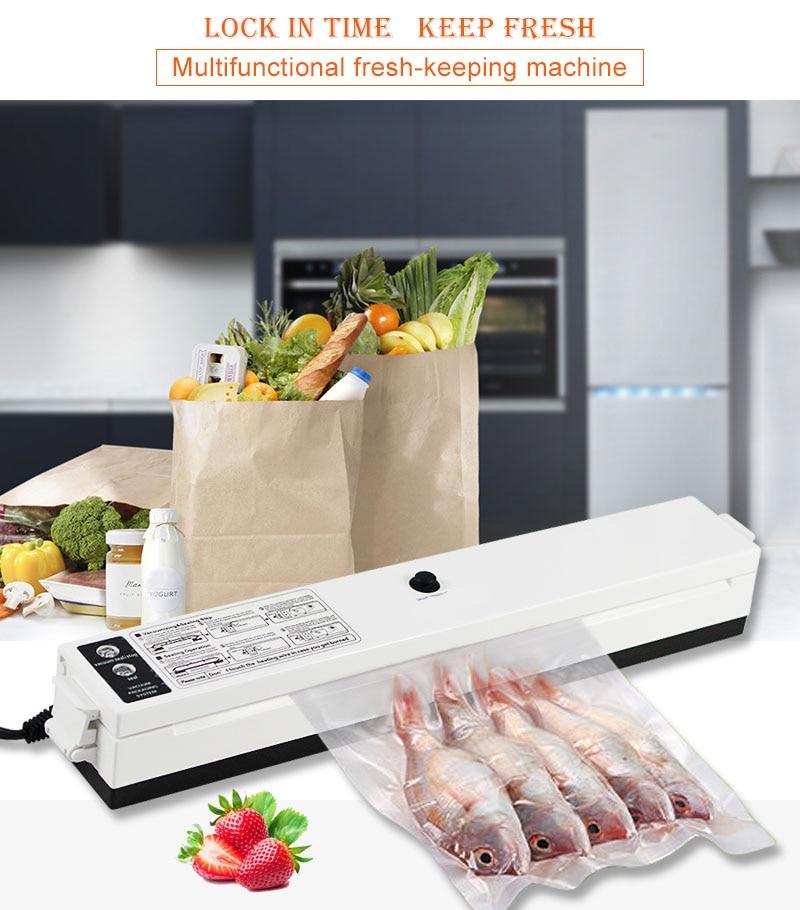 ATWFS Food Vacuum Sealer Storage Packing Sealing Machine Kitchen Vacuum Container Packer Food Saver with 15pcs Vacum Bag