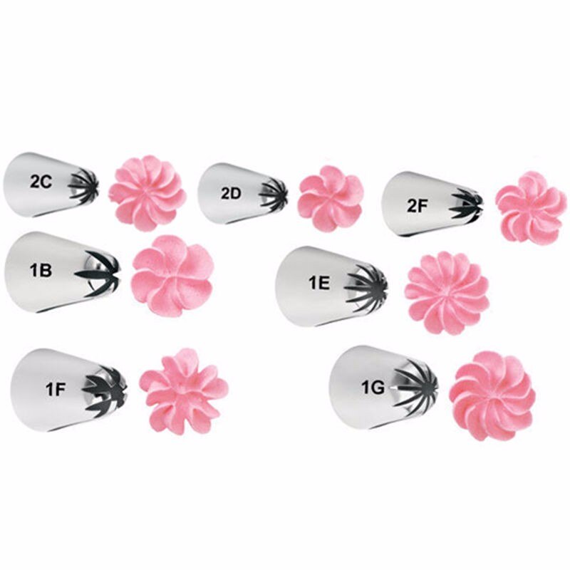 8 Pieces Cake Decorating Tools Set 7 Piece Large Flower Cake Piping Tips 1 Pastry Bag