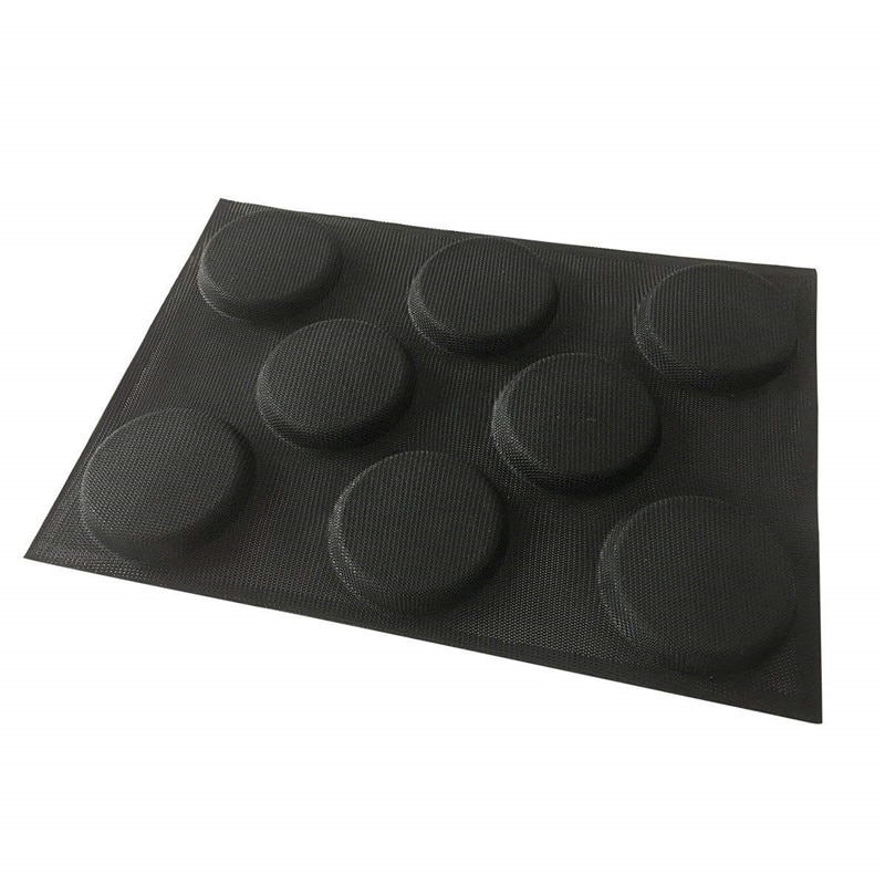 Goldbaking Silicone Hamburger Bread Forms Perforated Bakery Molds Non Stick Baking Sheets Fit Half Pan Size