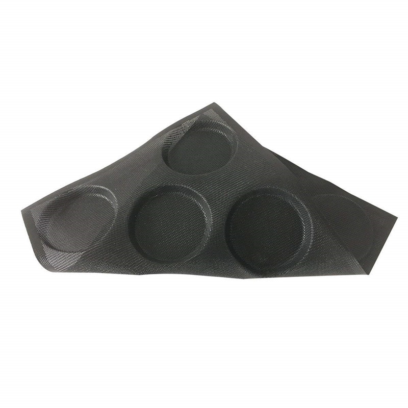 Goldbaking Silicone Hamburger Bread Forms Perforated Bakery Molds Non Stick Baking Sheets Fit Half Pan Size