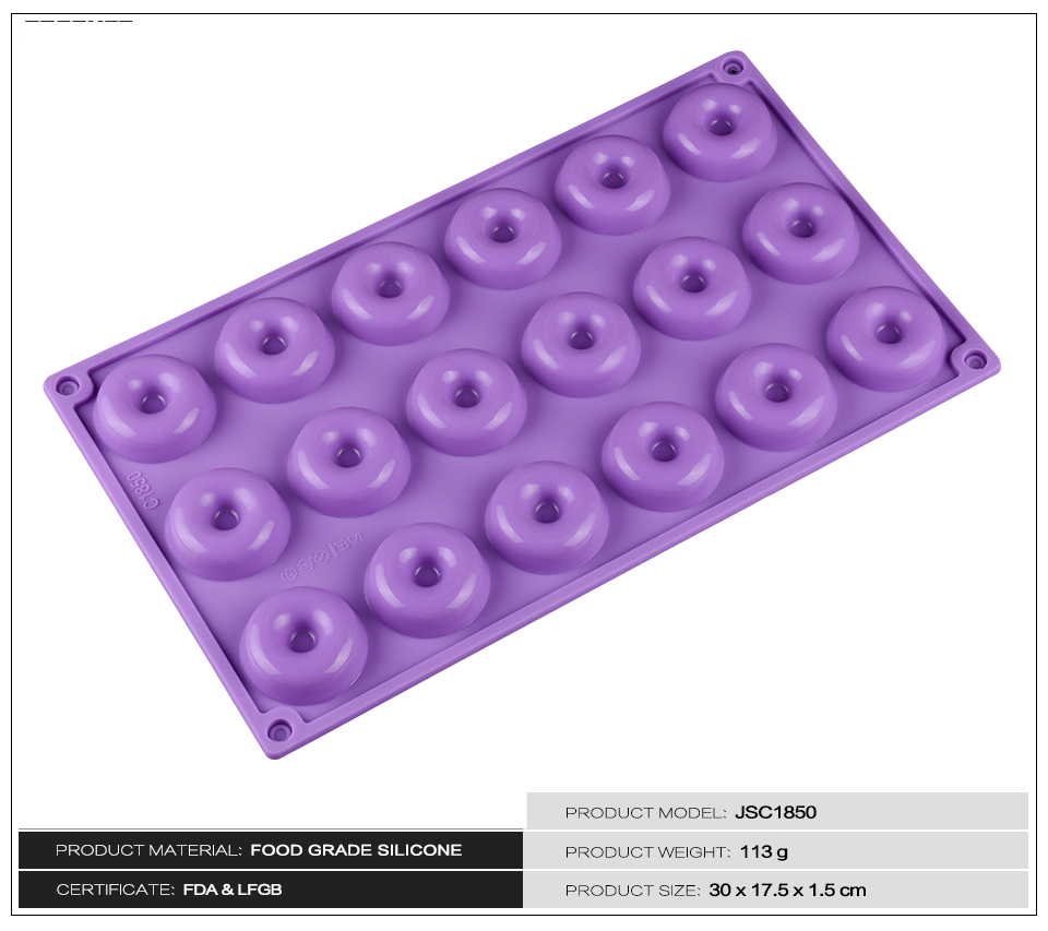 18 Mini Donuts Round Shaped Dessert Silicone Mold Chocolate Biscuit Cake Cupcake Molds Doughnut Mould Chocolate Ice