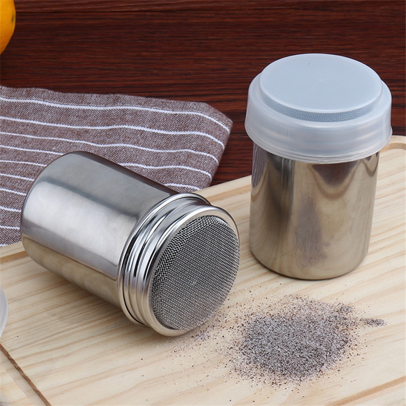 Stainless Steel Chocolate Shaker Icing Sugar Powder Flour Powder Cocoa Coffee Sifter Shakers with cover