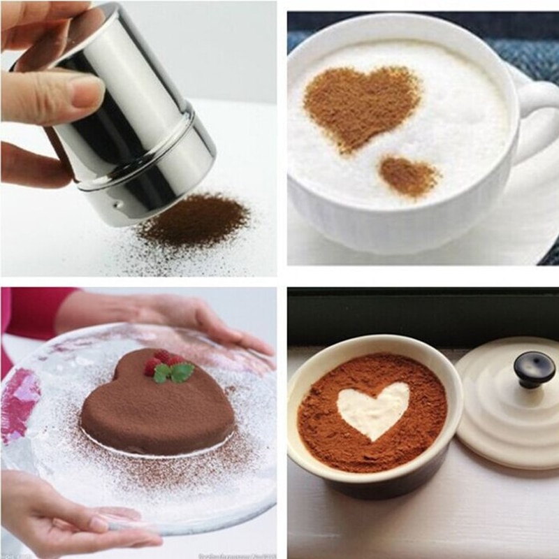 Stainless Steel Chocolate Shaker Icing Sugar Powder Flour Powder Cocoa Coffee Sifter Shakers with cover