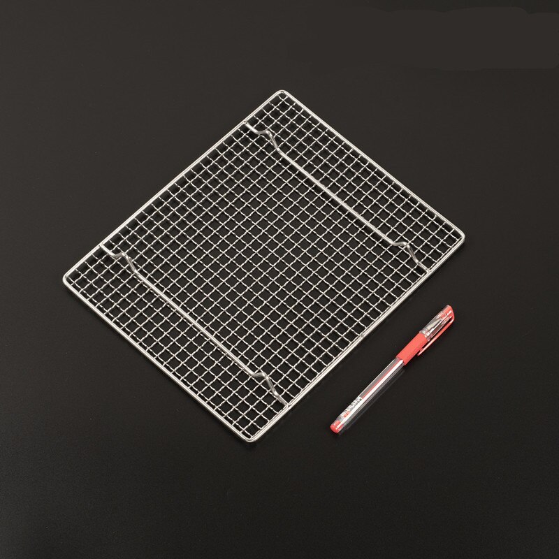 bbq meshes stainless steel barbecue net BBQ grill Mesh Rectangular Baking Tool with Foot Drainage Cake Drying Mesh Frame