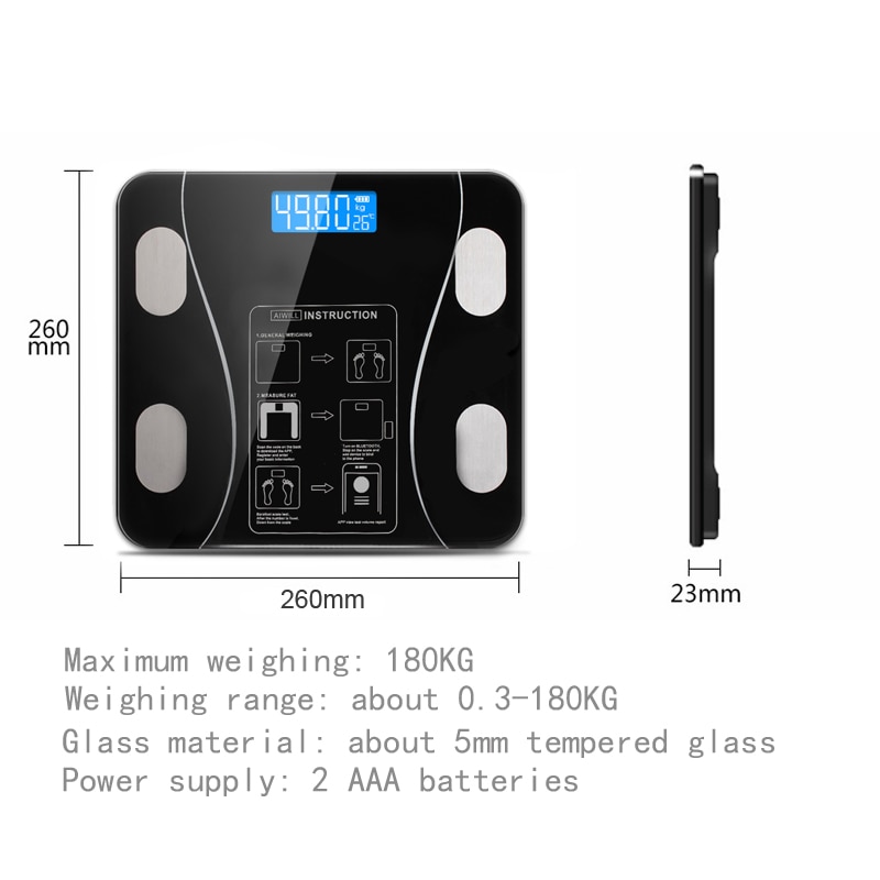 Body Weight Scale BMI Scale Balance Smart Electronic Scale Bath Scales Household LED Digital Weighing Scale
