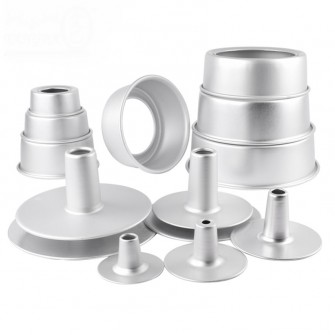 Aluminum Alloy Round Hollow Non-Stick Chiffon Cake Mold Angel Food Cake Pan Baking Mould with Removable 4/5/7/9/10Inch 3 In 1