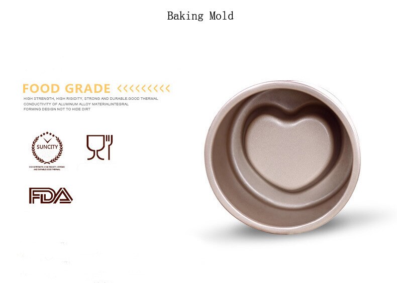 Heart Nonstick Matel 3D Baking Cake Pan Fondant Decorating Muffin Bun Cupcake Mold Tins Baking Tool  Chocolate Pan 3D Heart Mold