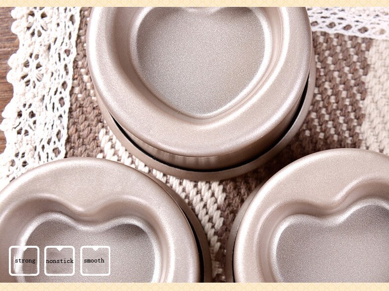 Heart Nonstick Matel 3D Baking Cake Pan Fondant Decorating Muffin Bun Cupcake Mold Tins Baking Tool  Chocolate Pan 3D Heart Mold