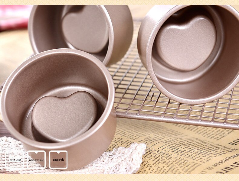 Heart Nonstick Matel 3D Baking Cake Pan Fondant Decorating Muffin Bun Cupcake Mold Tins Baking Tool  Chocolate Pan 3D Heart Mold