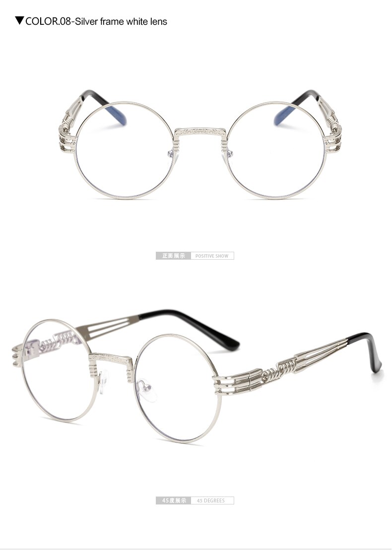 Sunglasses Men Metal Round Shades Male Clear Sun Glasses For Women Hip Hop Steam Punk Sunglasses for women men