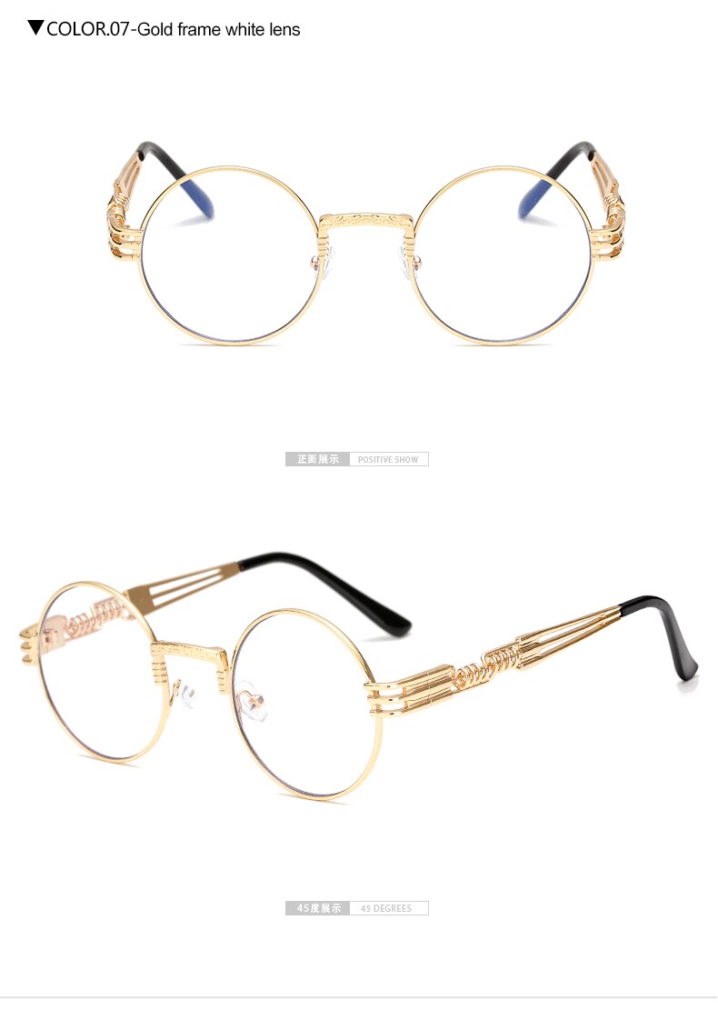 Sunglasses Men Metal Round Shades Male Clear Sun Glasses For Women Hip Hop Steam Punk Sunglasses for women men