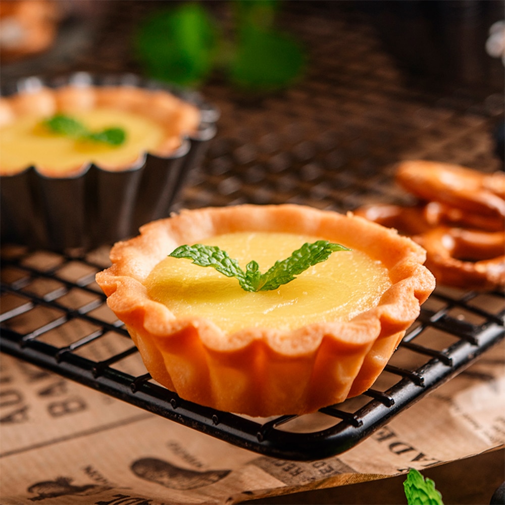 12PCS Non-stick Tart Quiche Flan Pan Mold Pie Pizza Cake Mold Cupcake Egg Tart Tartlet Baking Mold Muffin Cup Pizza Pan Bakeware
