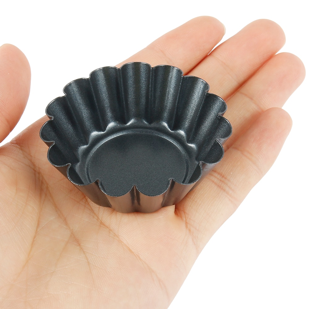 12PCS Non-stick Tart Quiche Flan Pan Mold Pie Pizza Cake Mold Cupcake Egg Tart Tartlet Baking Mold Muffin Cup Pizza Pan Bakeware