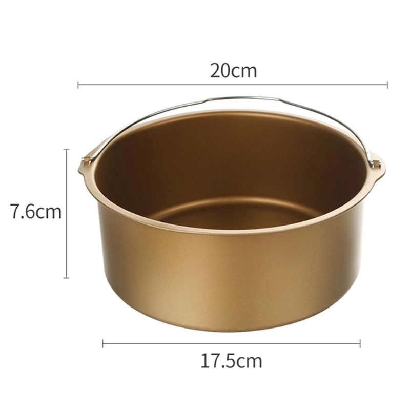 Air Fryer Cake Mold Barrel Baking Pan Tray Oven Frying Roasting Basket Bakeware 6/7/8 Inch Non Stick
