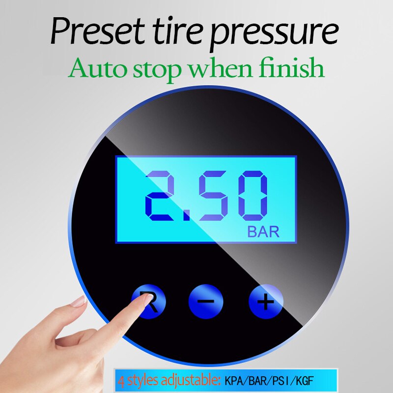 Portable Car Tyre Inflator LED Digital Lighting Tire Inflatable Pump DC 12V Air Compressor fo Cars Wheel Bicycle Tires