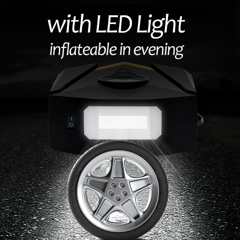 Portable Car Tyre Inflator LED Digital Lighting Tire Inflatable Pump DC 12V Air Compressor fo Cars Wheel Bicycle Tires