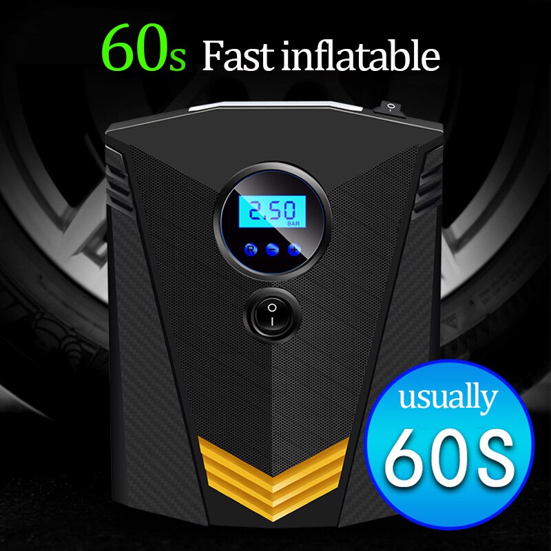 Portable Car Tyre Inflator LED Digital Lighting Tire Inflatable Pump DC 12V Air Compressor fo Cars Wheel Bicycle Tires