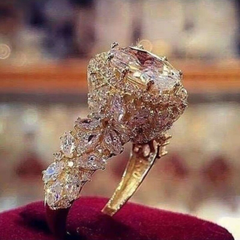 Temperament Crystal Cubic Zirconia Rings Set For Women Party Wedding Engagement Jewelry Accessories Size 5-11 2 pcs/set Temperament Crystal Cubic Zirconia Rings Set For Women Party Wedding Engagement Jewelry Accessories Size 5-11 2 pcs/set