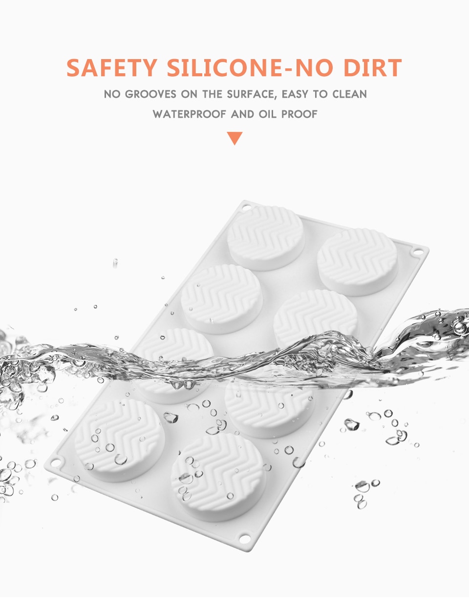 8 Cavities 3D Cake Mould Silicone Baking Mousse Cakes Round DIY Oven Safe Non-stick Brownie Dessert Molds Cake Tray