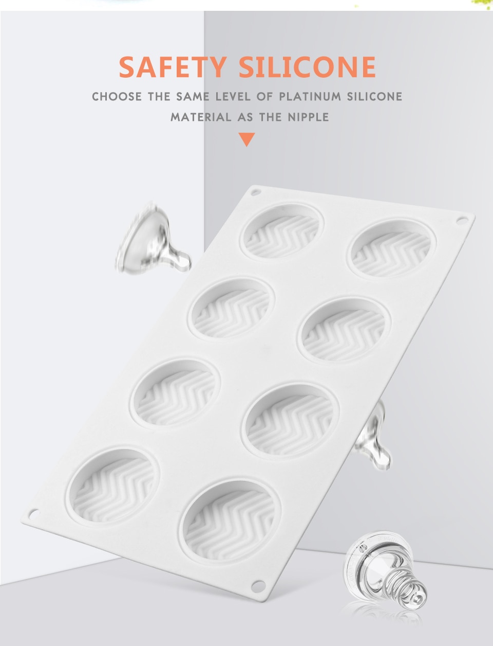 8 Cavities 3D Cake Mould Silicone Baking Mousse Cakes Round DIY Oven Safe Non-stick Brownie Dessert Molds Cake Tray