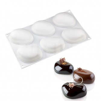 Bakeware Elliptical Pebble Stone Silicone Mold for cake Mousse Dessert chocoalte Non-Stick Soap mould