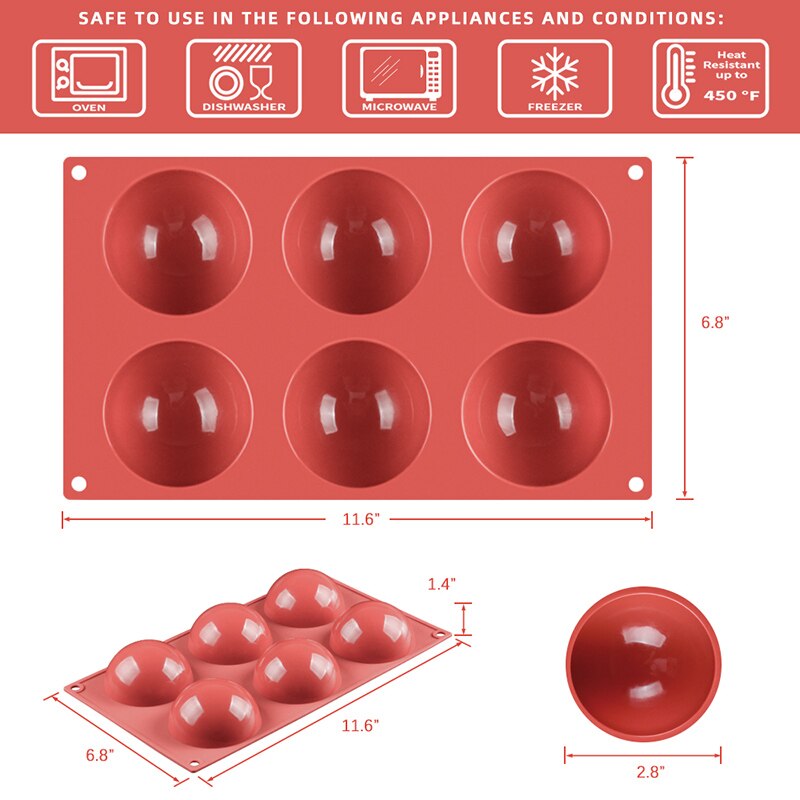 Half Sphere Silicone Molds for DIY Baking 3D Ball Deserts Round Pudding Mousse Cake Mold Kitchen Accessories