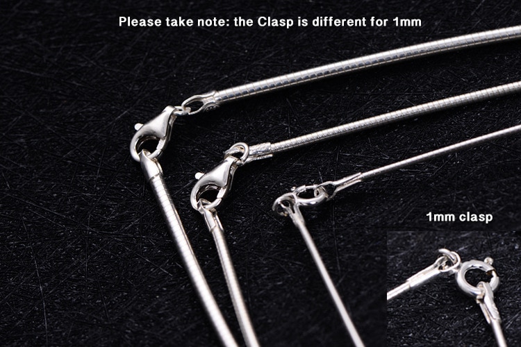 Choker Collars Necklace For Women Real Pure Sterling Silver Jewelry 16 18 20 22 24 Inch Elegant Simple