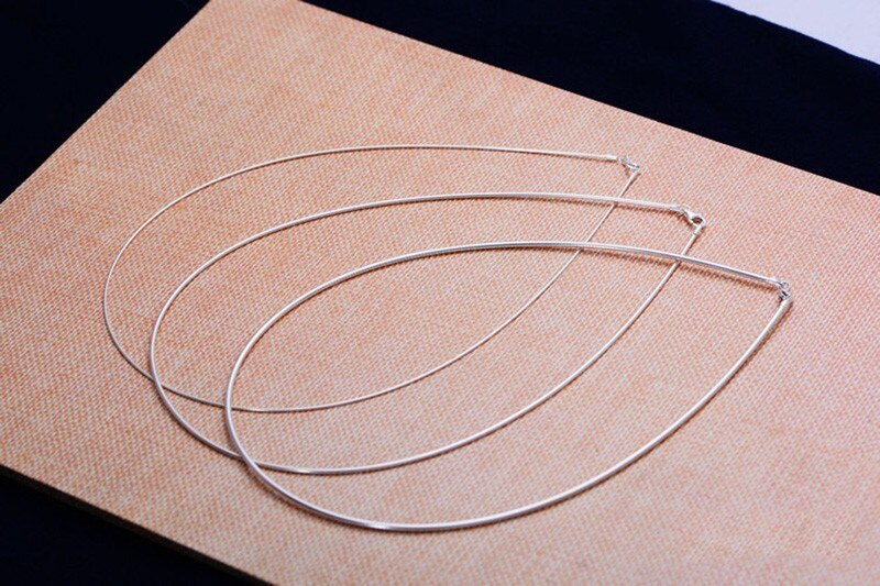 Choker Collars Necklace For Women Real Pure Sterling Silver Jewelry 16 18 20 22 24 Inch Elegant Simple