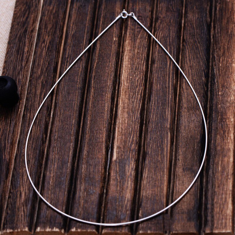 Choker Collars Necklace For Women Real Pure Sterling Silver Jewelry 16 18 20 22 24 Inch Elegant Simple