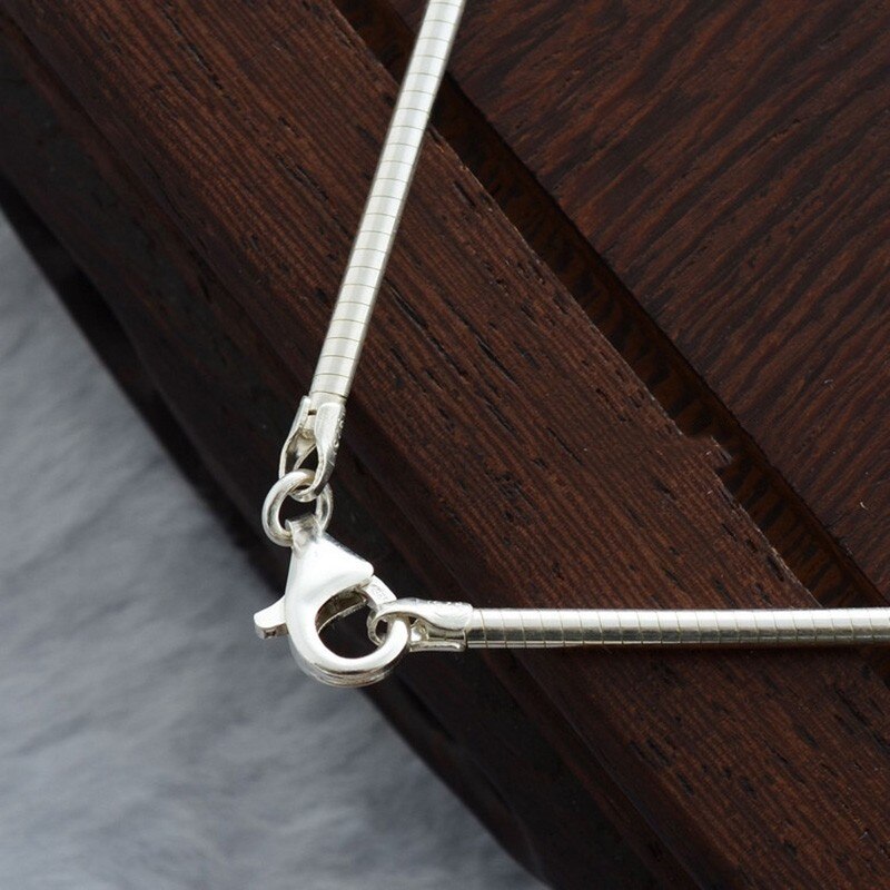 Choker Collars Necklace For Women Real Pure Sterling Silver Jewelry 16 18 20 22 24 Inch Elegant Simple