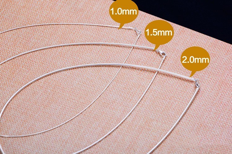Choker Collars Necklace For Women Real Pure Sterling Silver Jewelry 16 18 20 22 24 Inch Elegant Simple