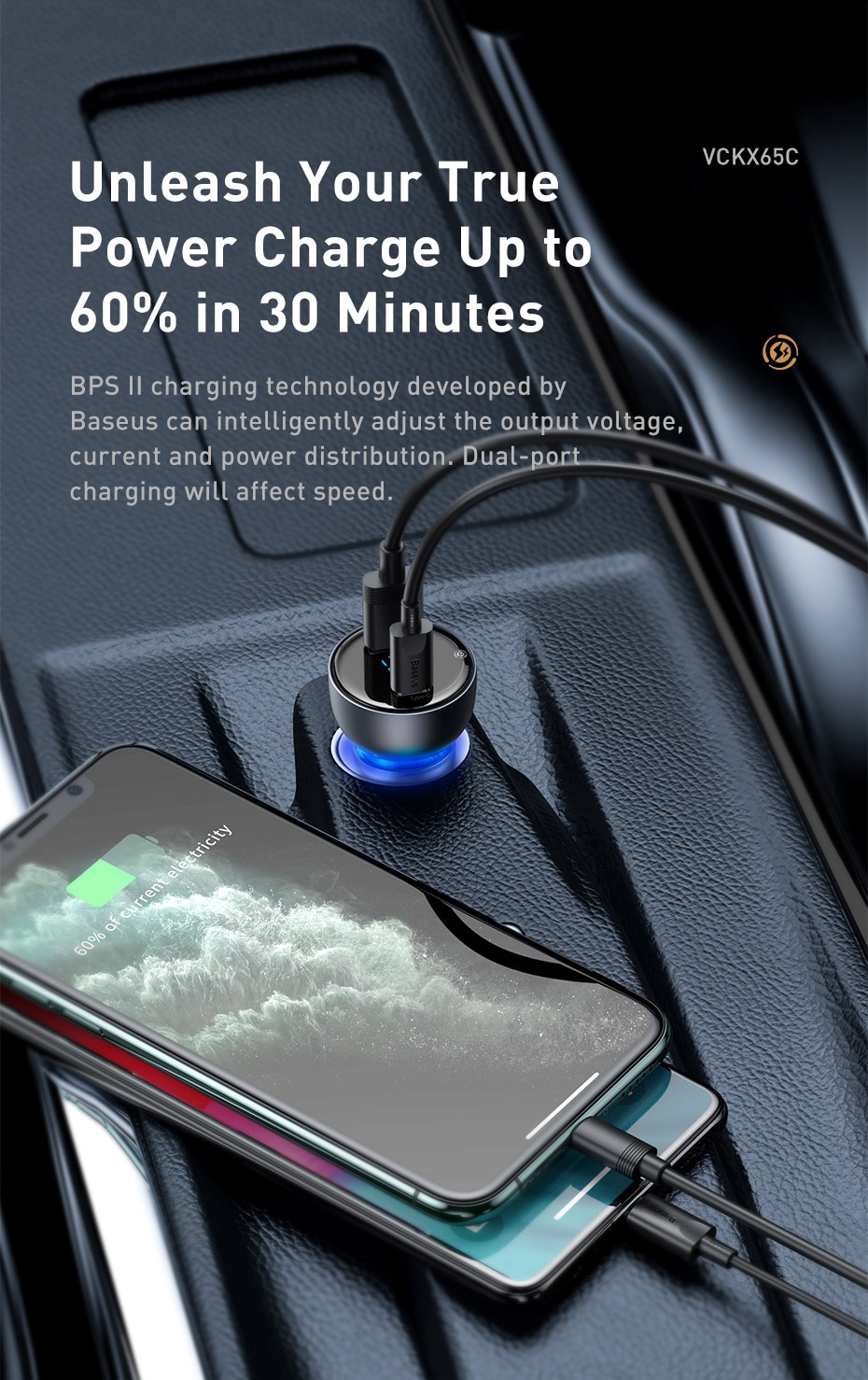 65W USB Car Charger Quick Charge 3.0 Car Charger For Laptop LED Display Fast Phone Charger