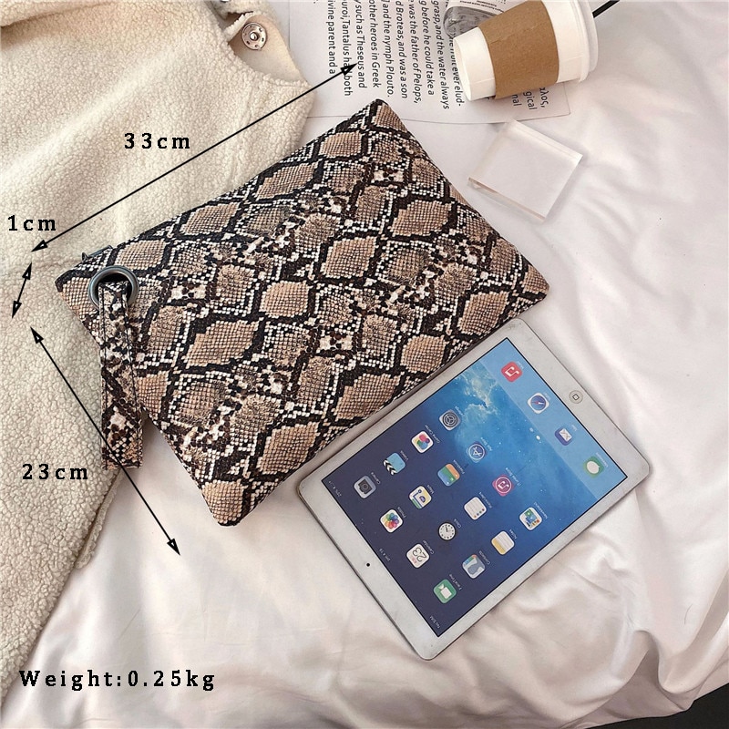 Clutch Bag Snake Women's Pouch Fashion Envelope Bag Party Evening Python Clutch Bags Purse