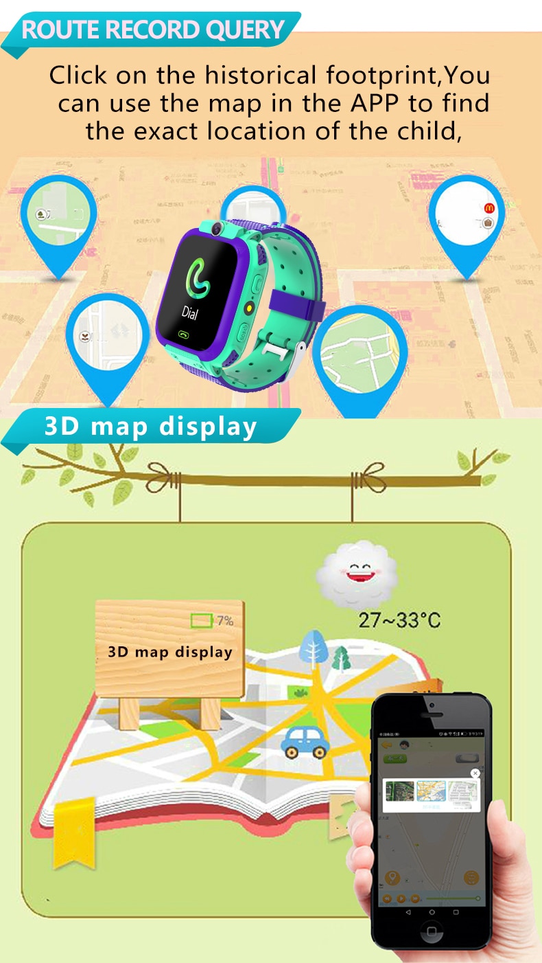 Waterproof Kids Smart Watch SOS Antil-lost Smartwatch Baby 2G SIM Card Clock Call Location Tracker Smartwatch For Kid