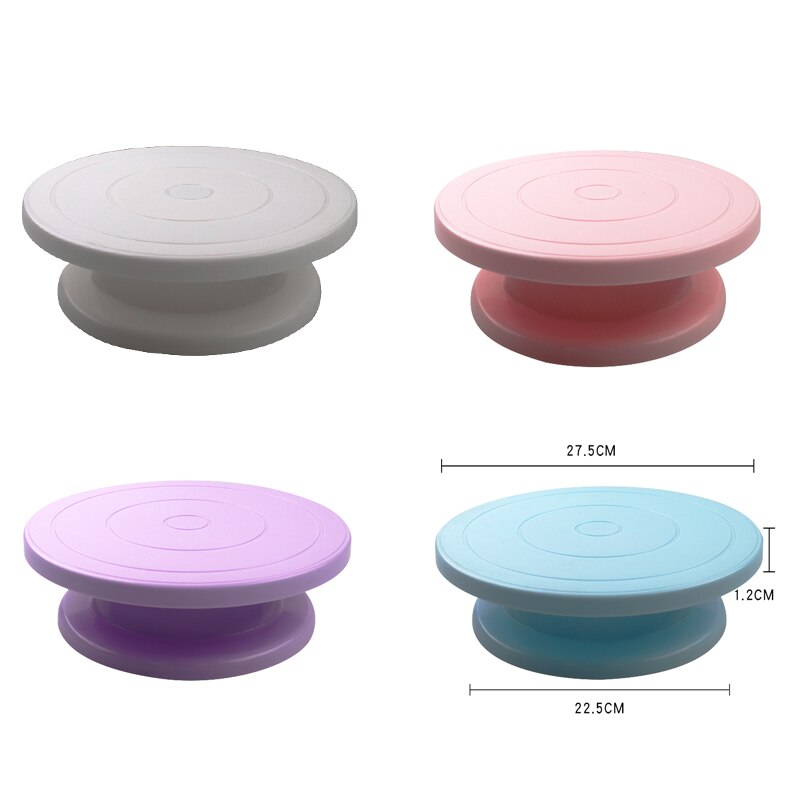 Plastic Cake Plate Turntable Rotating Anti-skid Round Cake Stand Cake Decorating Rotary Table Kitchen DIY Pan Baking Tool