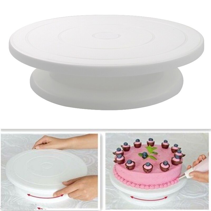 Plastic Cake Plate Turntable Rotating Anti-skid Round Cake Stand Cake Decorating Rotary Table Kitchen DIY Pan Baking Tool