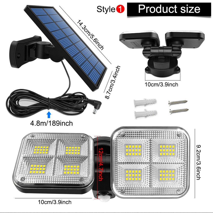 Super Bright Solar Lights 120led IP65 Waterproof Outdoor Indoor Solar Lamp With Adjustable Head Wide Lighting Angle Super Bright Solar Lights 120led IP65 Waterproof Outdoor Indoor Solar Lamp With Adjustable Head Wide Lighting Angle