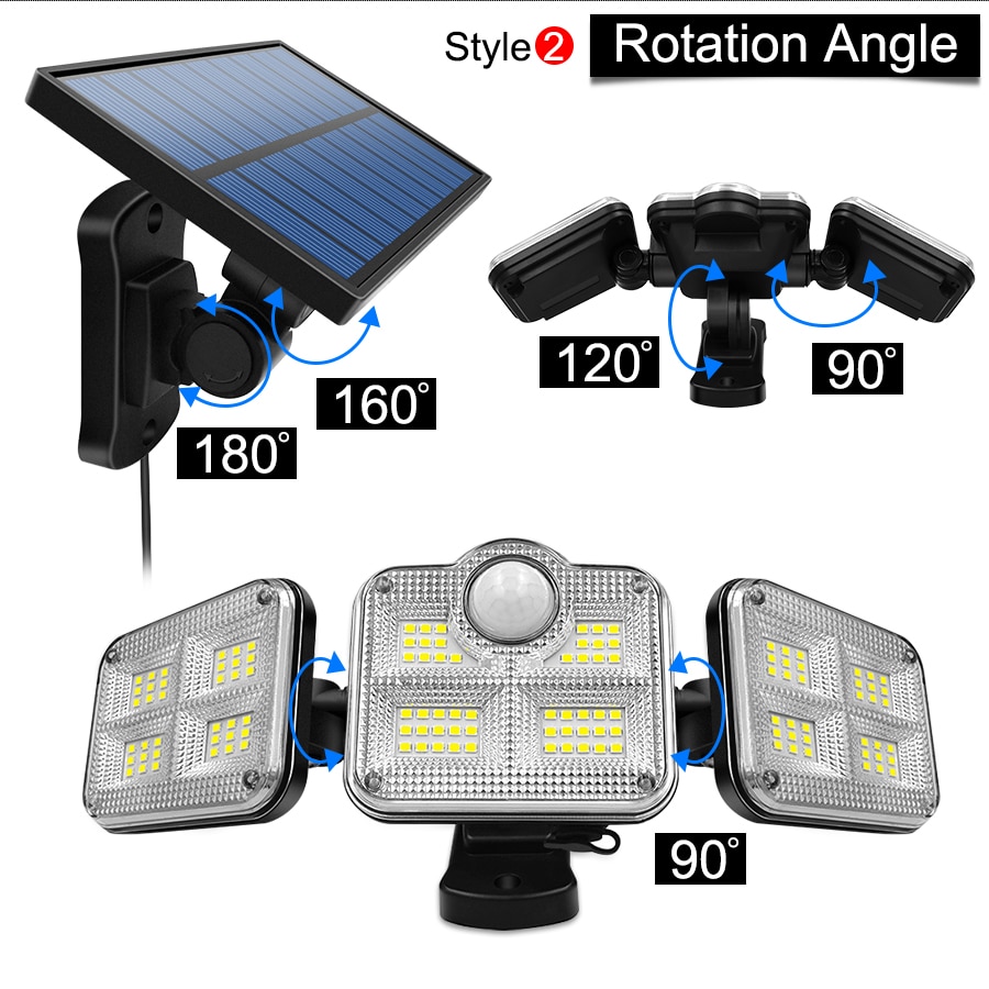 Super Bright Solar Lights 120led IP65 Waterproof Outdoor Indoor Solar Lamp With Adjustable Head Wide Lighting Angle Super Bright Solar Lights 120led IP65 Waterproof Outdoor Indoor Solar Lamp With Adjustable Head Wide Lighting Angle