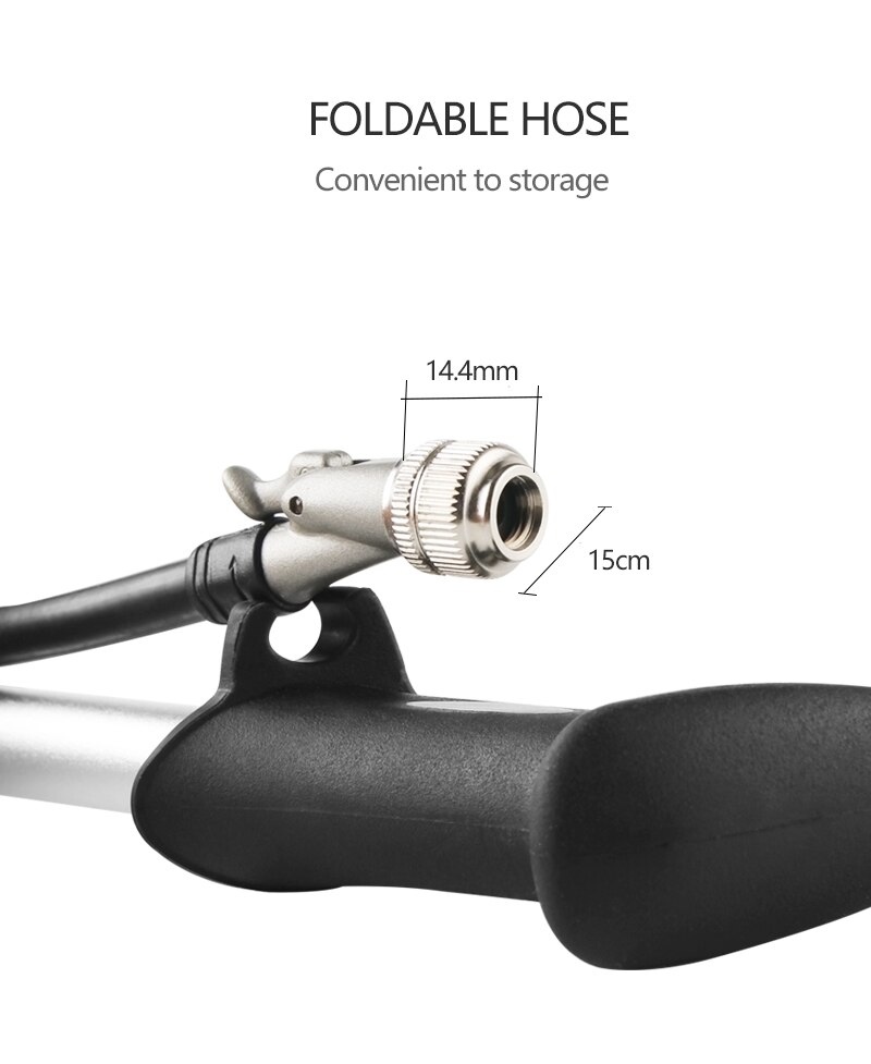 High-pressure Bike Air Shock Pump with Lever & Gauge for Fork & Rear Suspension Mountain Bicycle