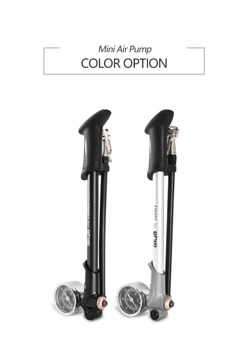 High-pressure Bike Air Shock Pump with Lever & Gauge for Fork & Rear Suspension Mountain Bicycle