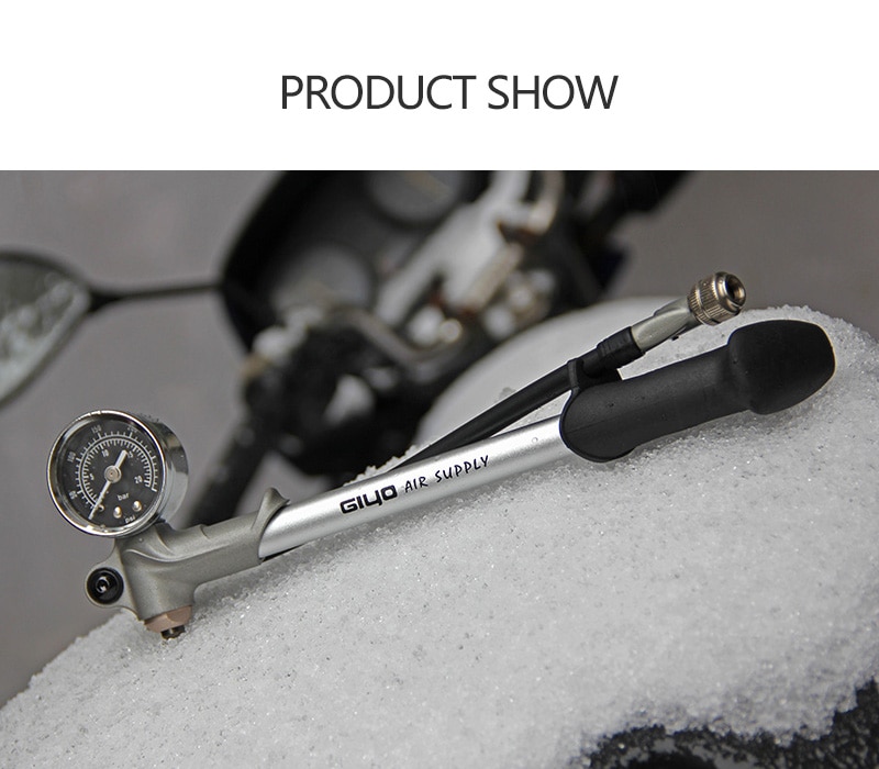 High-pressure Bike Air Shock Pump with Lever & Gauge for Fork & Rear Suspension Mountain Bicycle