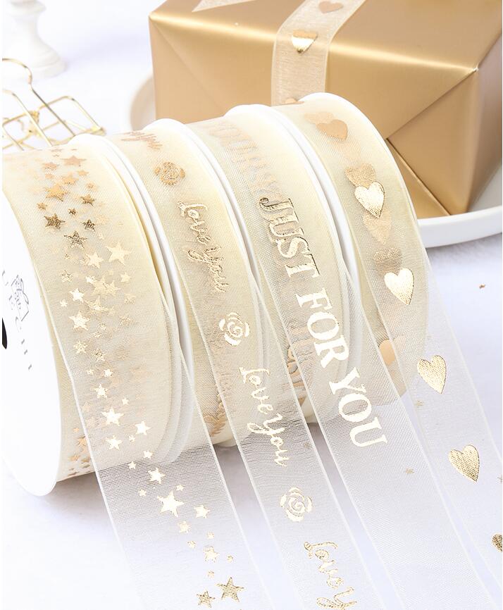 Roll Silk Satin Ribbons for Crafts DIY Hair Bow Flowers Gift Wrapping Decorative Snow Yarn Print Ribbon Wedding Party Decor