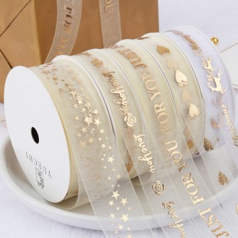 Roll Silk Satin Ribbons for Crafts DIY Hair Bow Flowers Gift Wrapping Decorative Snow Yarn Print Ribbon Wedding Party Decor