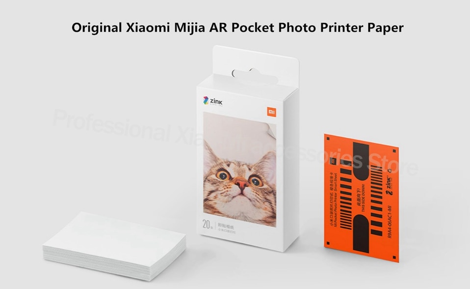 Original Xiaomi ZINK Pocket Printer Paper Self-adhesive Photo Print 10/20/50 Sheets For Xiaomi 3-inch Mini Pocket Photo Printer