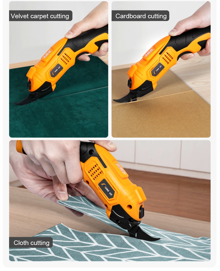 Electric Scissors Multipurpose Fabric Leather Cloth Cutting Cordless Chargeable Fabric Sewing Handheld Scissors
