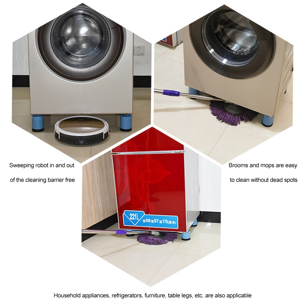 Anti Vibration Pads Washer Feet Pad Universal Washing Machine Anti-Skid Roller Kit Furniture Lifting Foot Base
