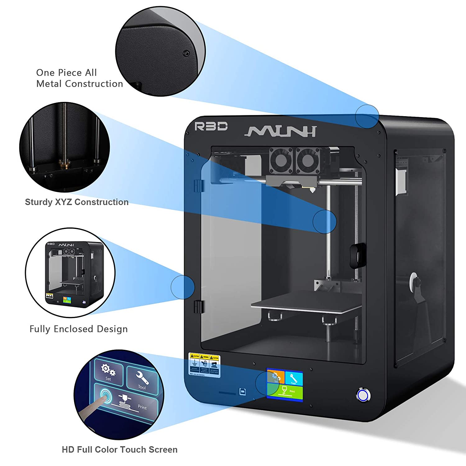 Newest Design Createbot Mini High Precison DIY 3D Printer With All-Metal Enclosed Desktop FDM Size 325*303*428mm