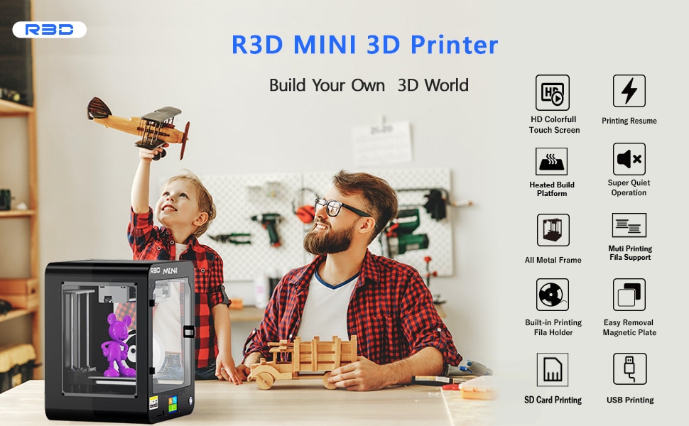 Newest Design Createbot Mini High Precison DIY 3D Printer With All-Metal Enclosed Desktop FDM Size 325*303*428mm
