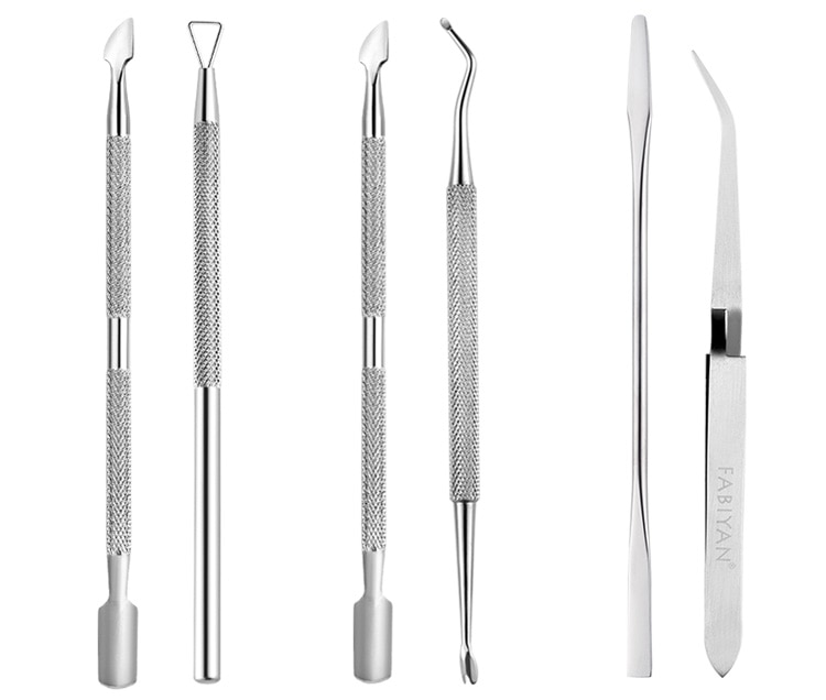 Multi-Type Rainbow Stainless Steel Nail Art Tools Cuticle Pusher Dead Skin Fork Gel Remover Nipper Tweezer Pedicure Manicure Set