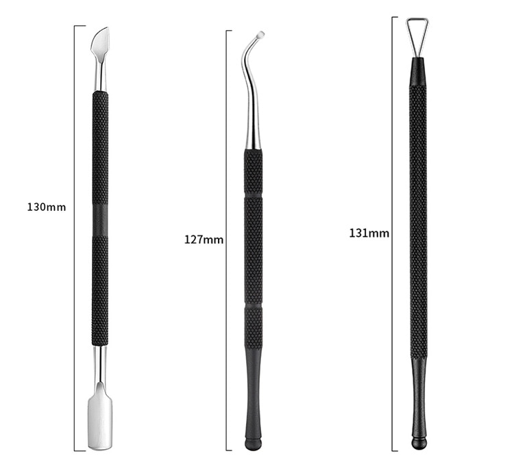 Multi-Type Rainbow Stainless Steel Nail Art Tools Cuticle Pusher Dead Skin Fork Gel Remover Nipper Tweezer Pedicure Manicure Set
